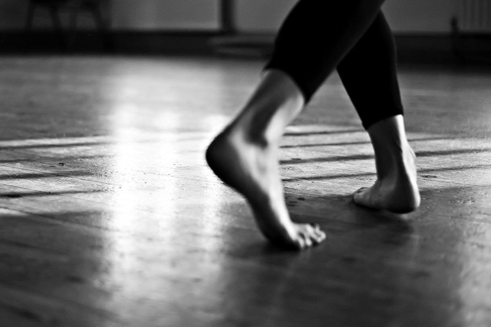 Close up of feet during Free Dance class